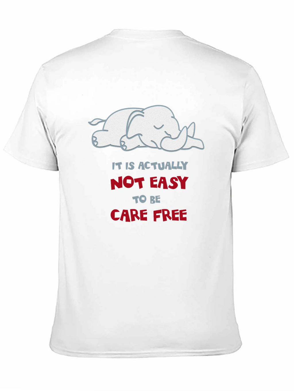Carefree Elephant Graphic Tee - Soft Cotton Comfort