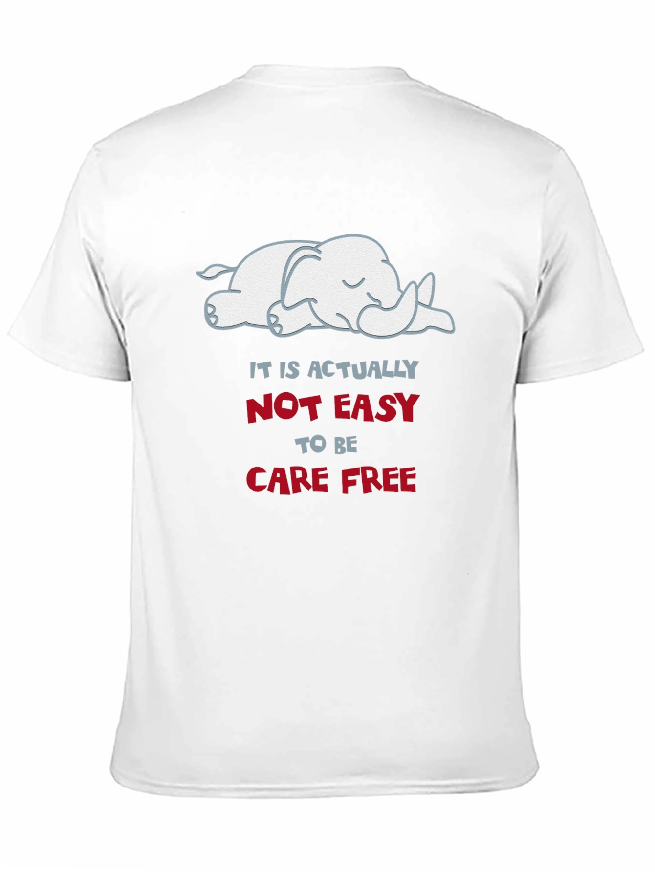 Carefree Elephant Graphic Tee - Soft Cotton Comfort