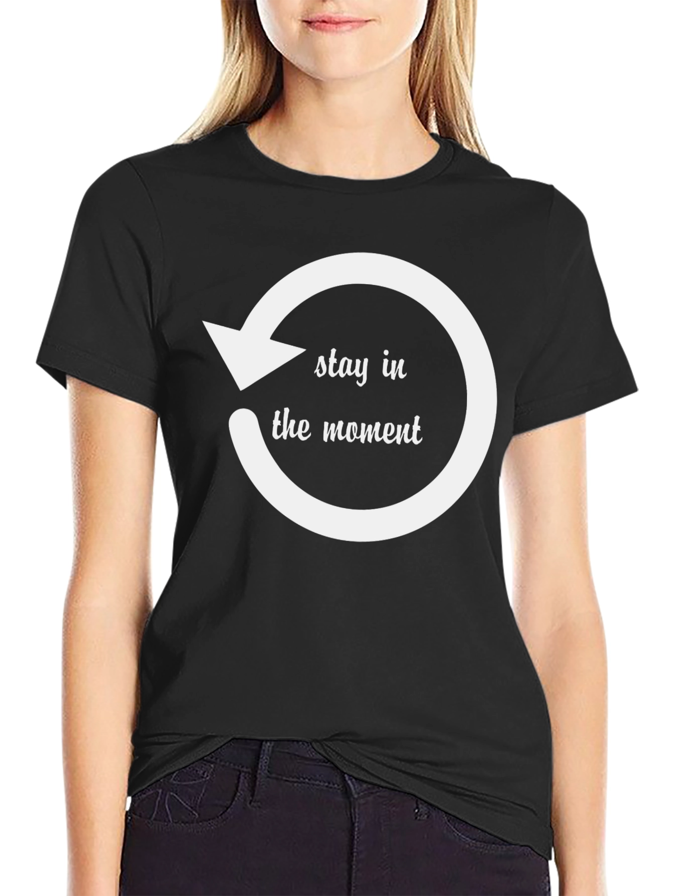 Stay in the Moment Graphic Tee - Black