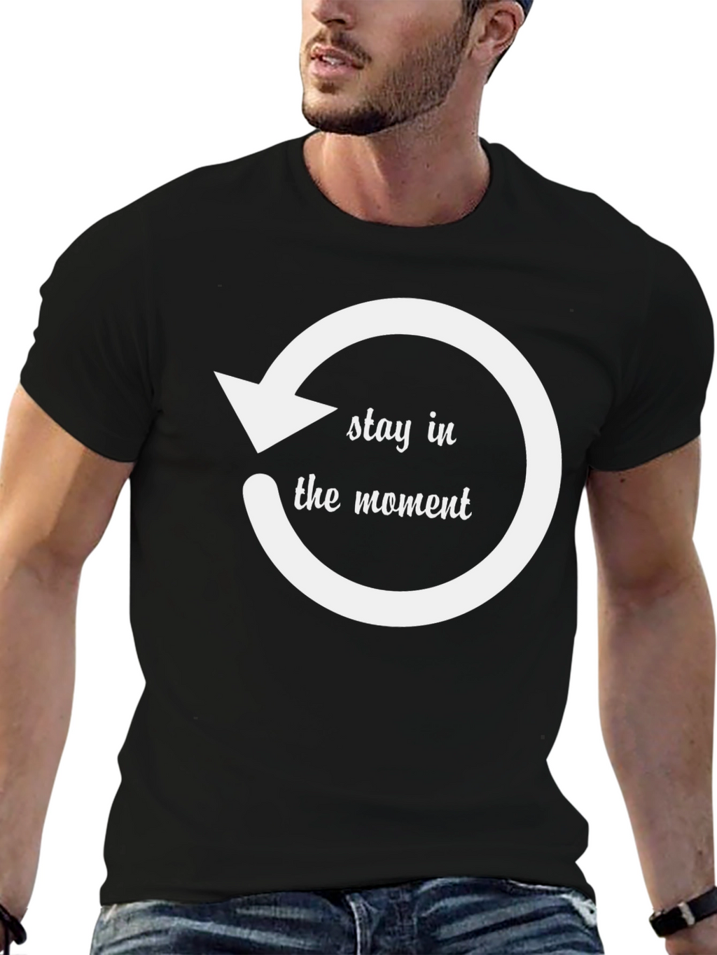 Stay in the Moment Graphic Tee - Black