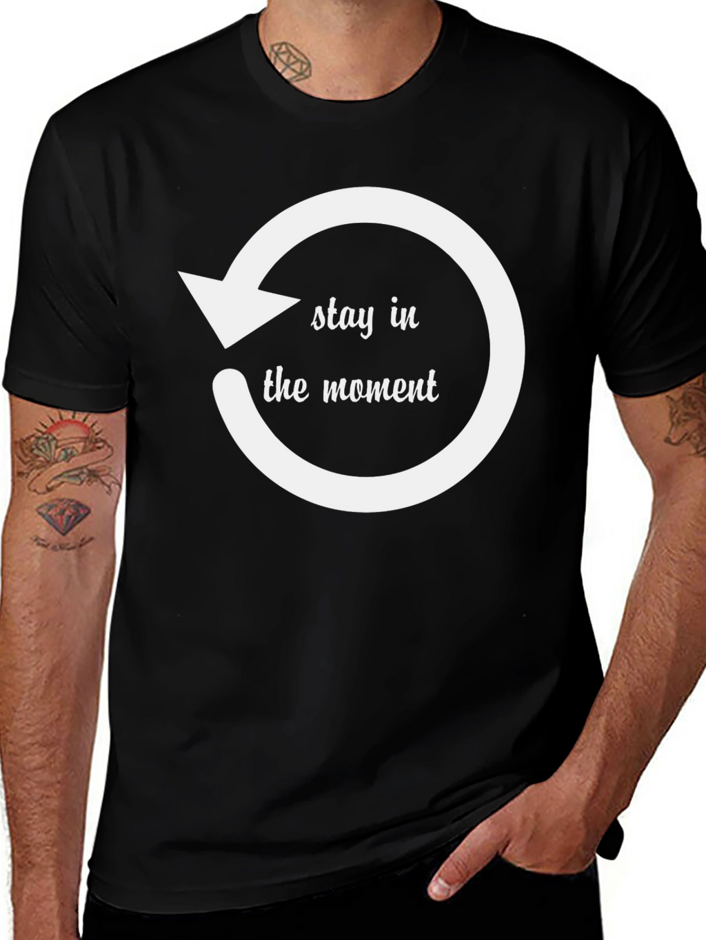 Stay in the Moment Graphic Tee - Black