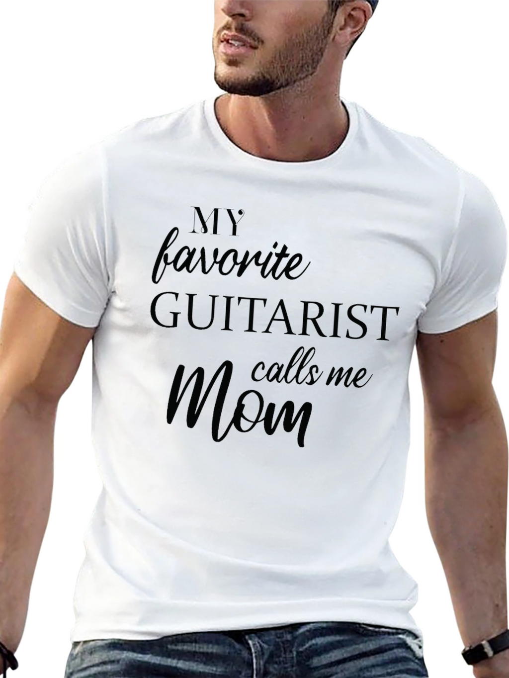 Guitarist Mom T-Shirt - Black Cotton