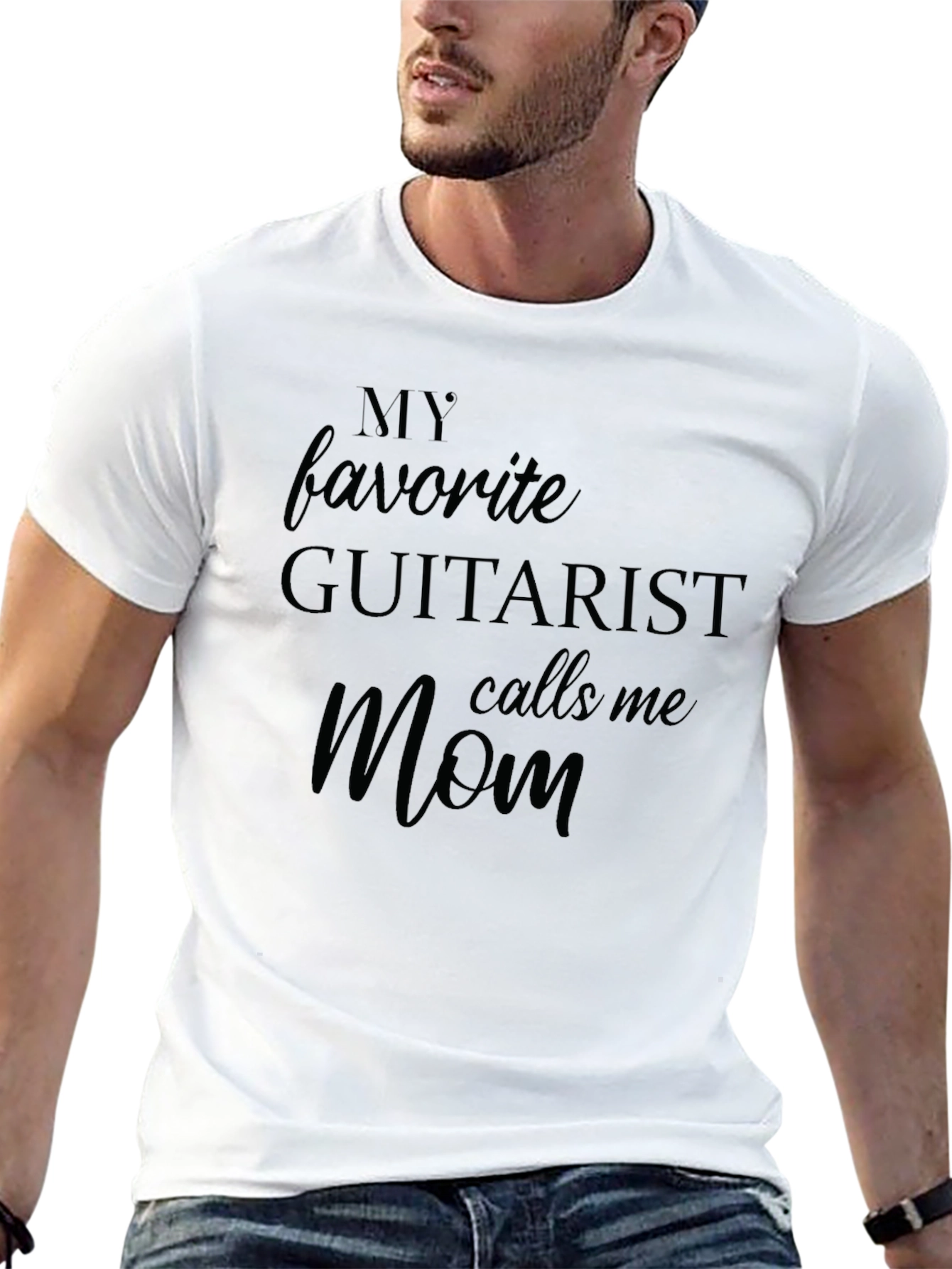 Guitarist Mom T-Shirt - Black Cotton