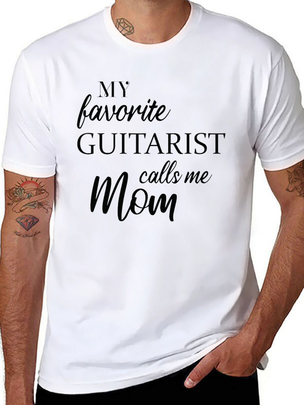 Guitarist Mom T-Shirt - Black Cotton