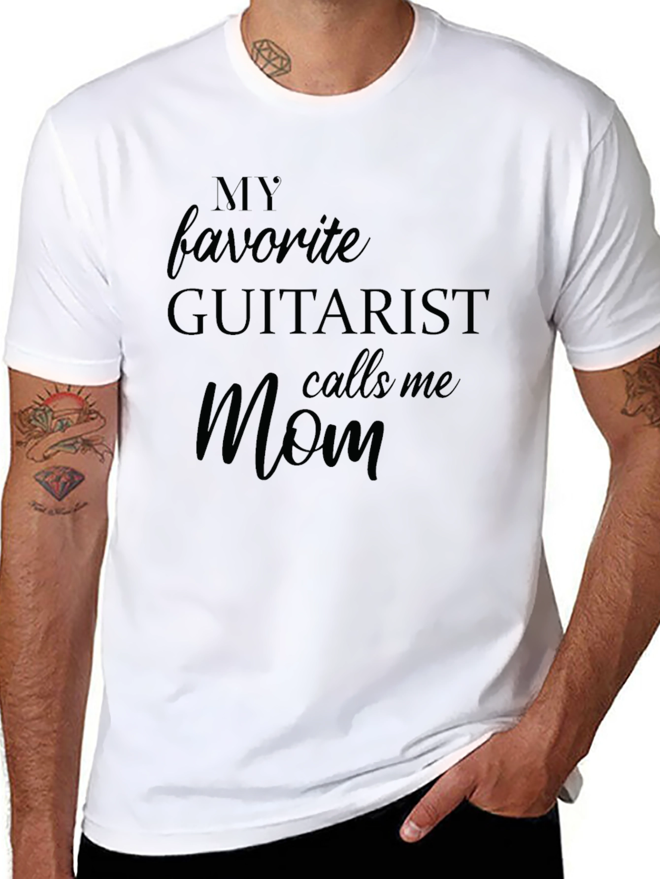 Guitarist Mom T-Shirt - Black Cotton