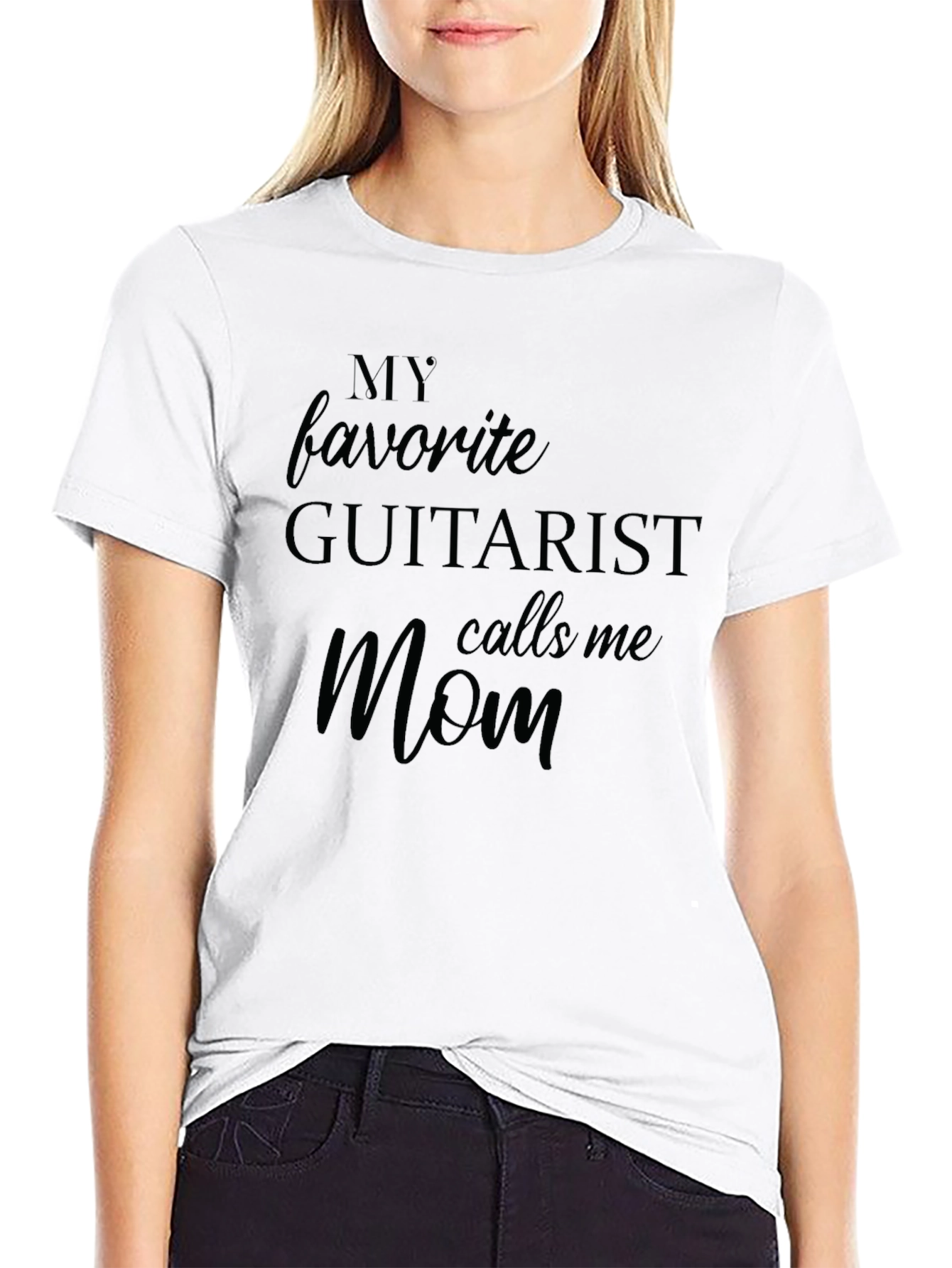 Guitarist Mom T-Shirt - Black Cotton