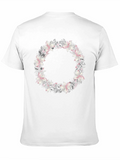 Floral Wreath Graphic Black T-Shirt