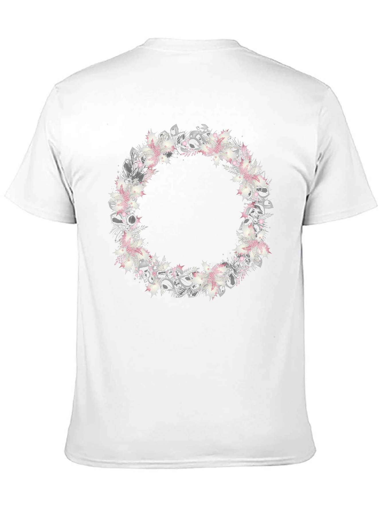Floral Wreath Graphic Black T-Shirt