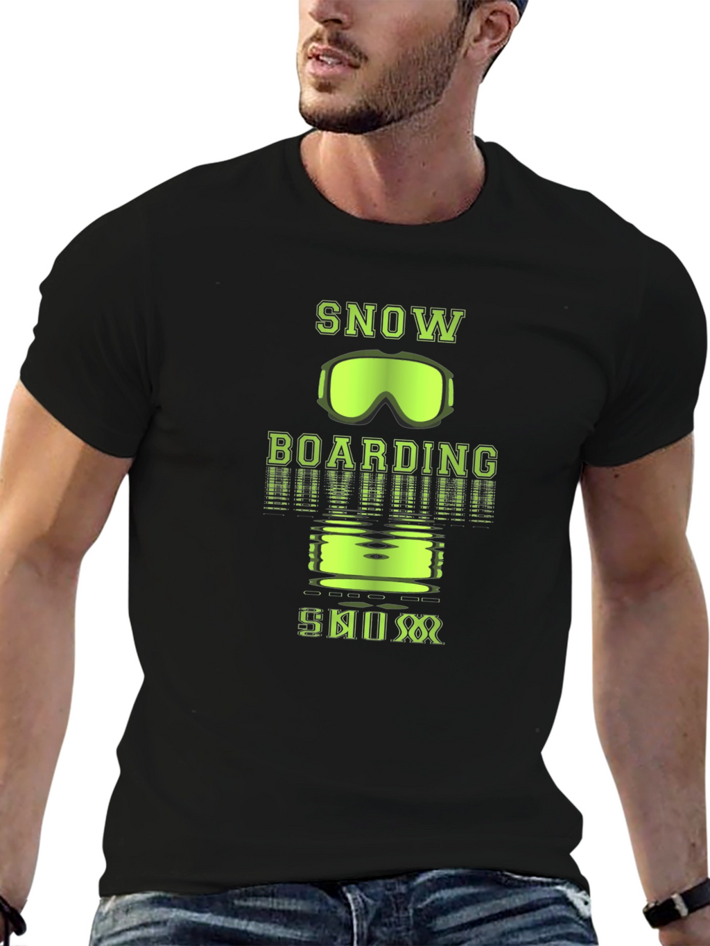 Snowboarding Graphic Tee - Black