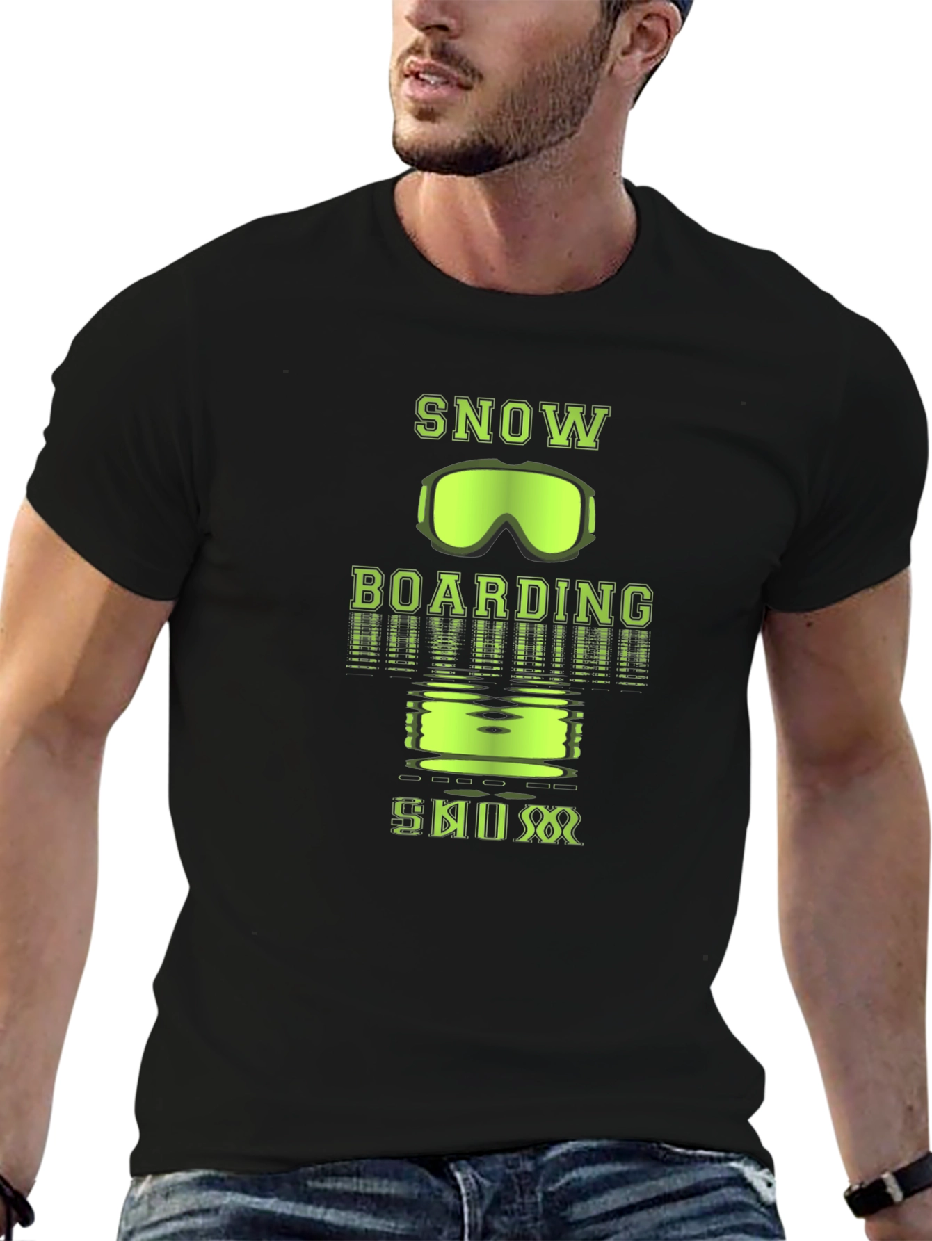 Snowboarding Graphic Tee - Black