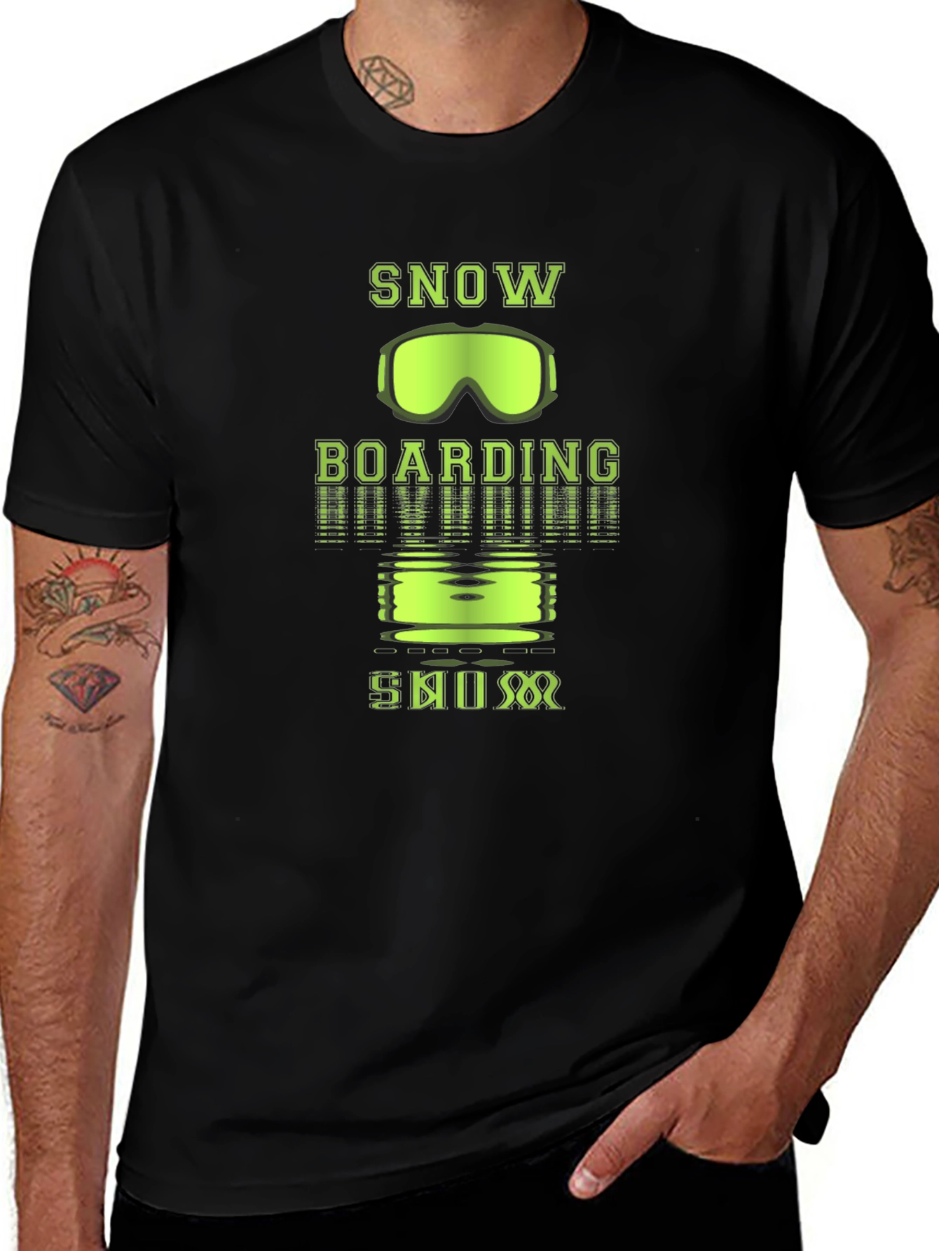 Snowboarding Graphic Tee - Black