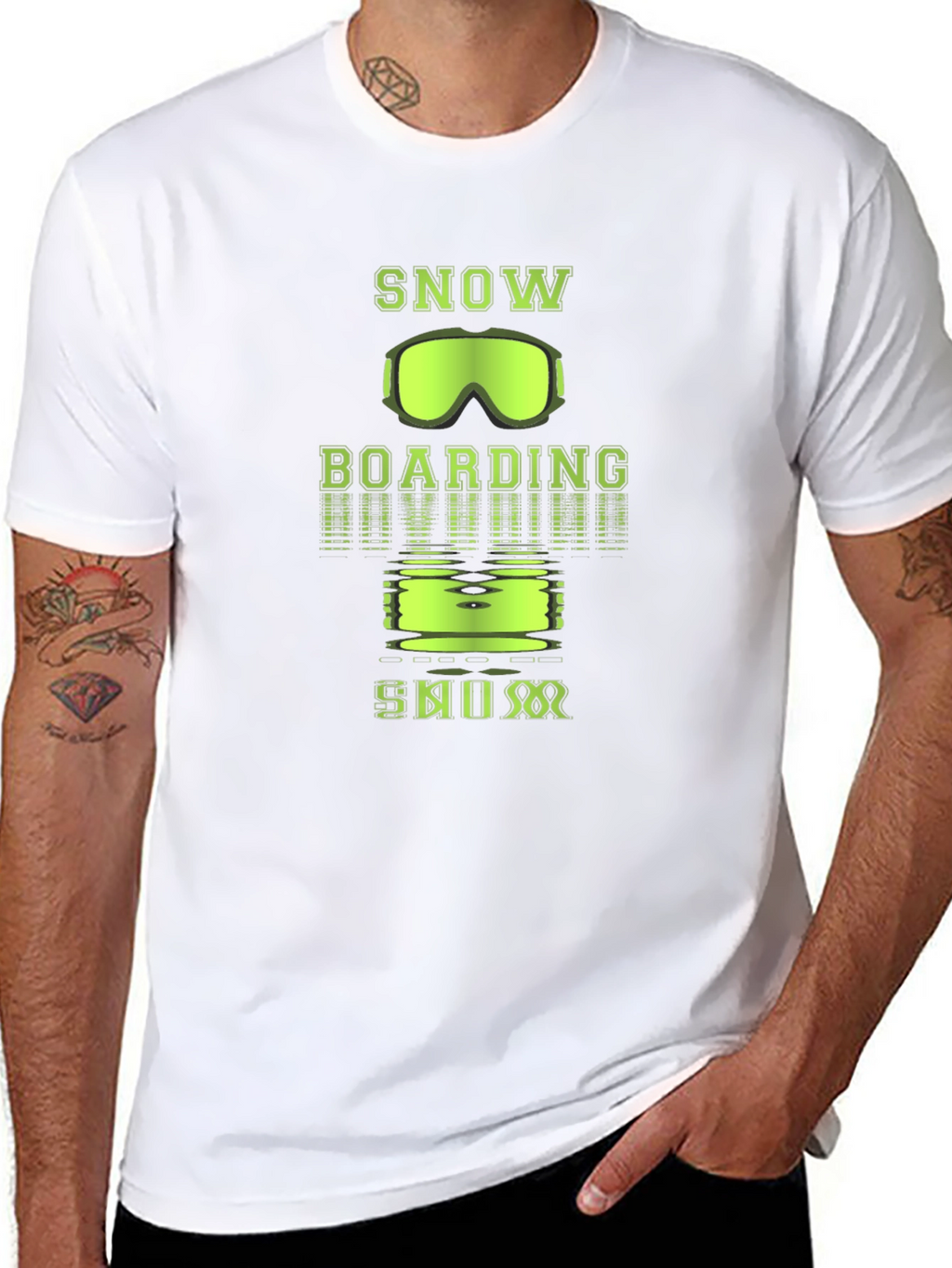Snowboarding Graphic Tee - Black