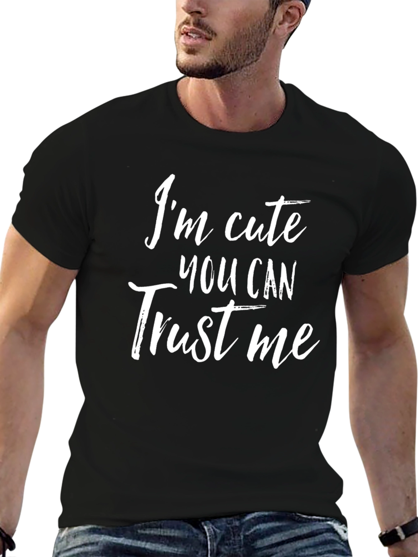 Cute Trust Me Black Graphic Tee