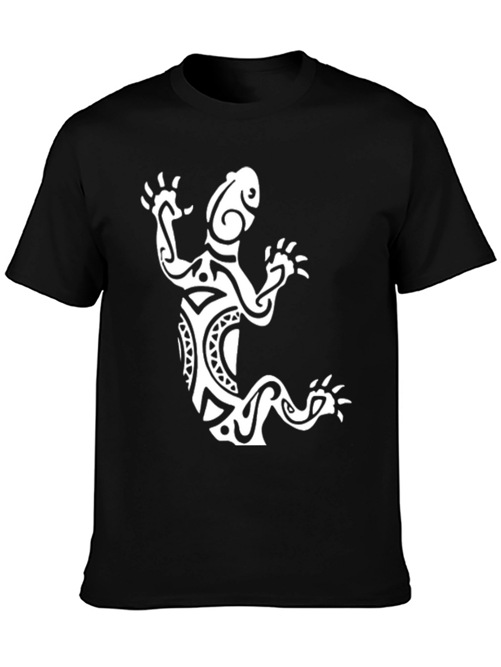 Tribal Lizard Graphic Tee - Black