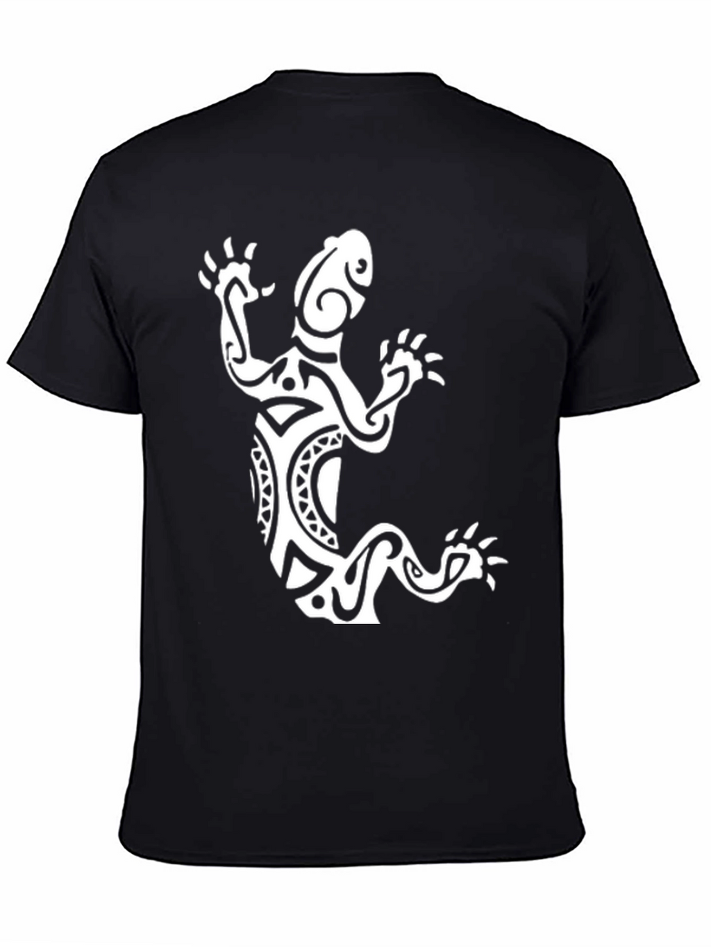 Tribal Lizard Graphic Tee - Black