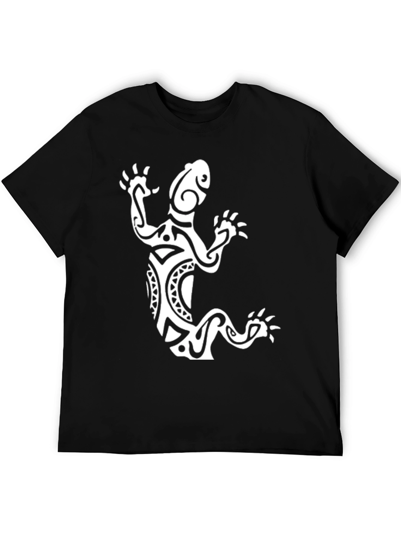 Tribal Lizard Graphic Tee - Black