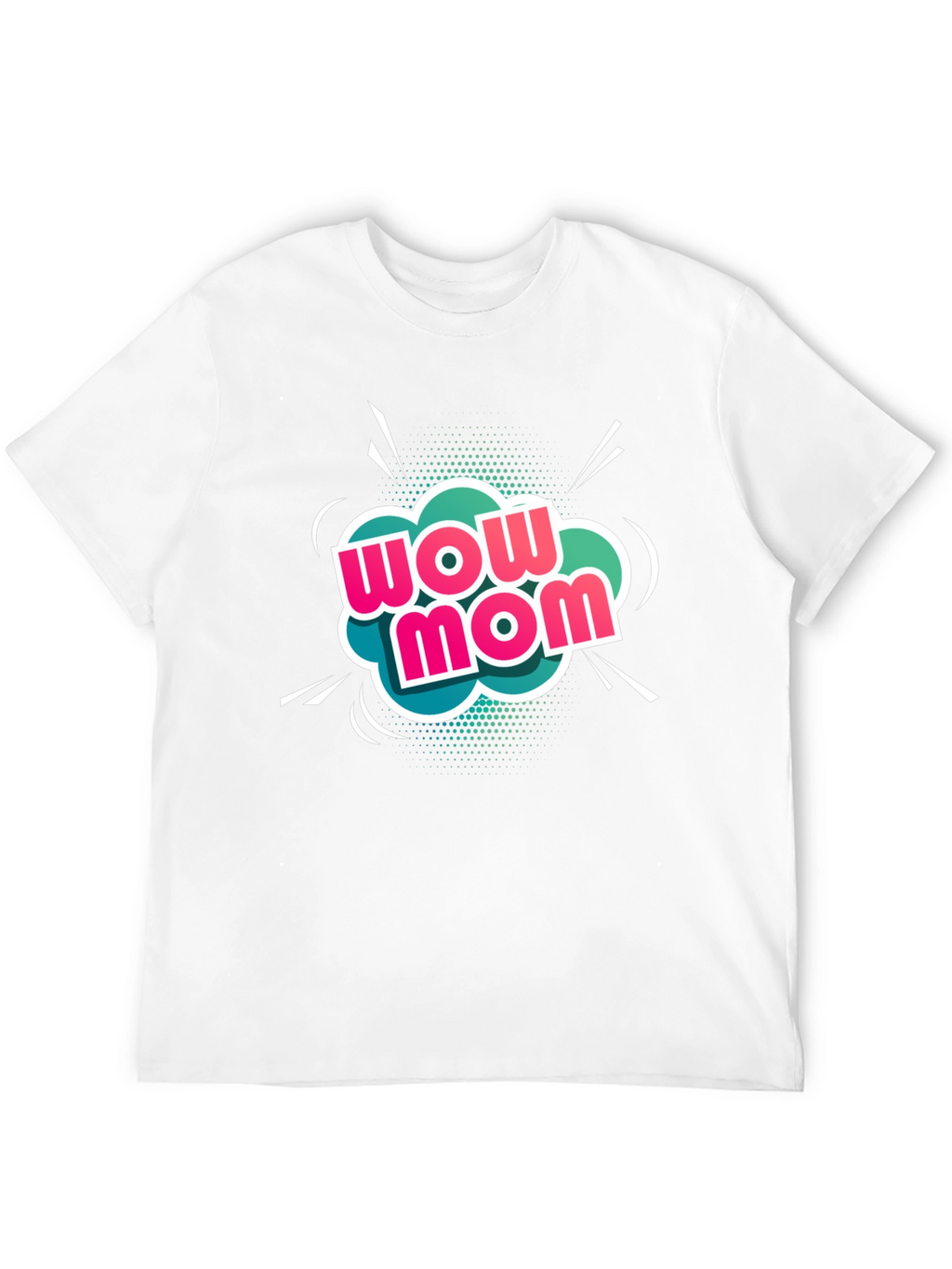 Wow Mom Black T-Shirt - Graphic Tee
