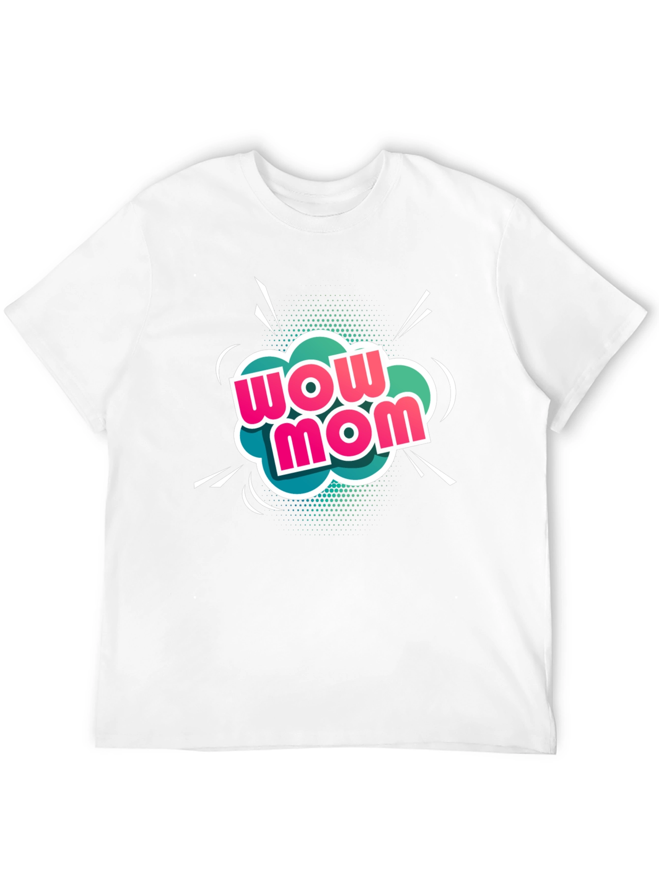 Wow Mom Black T-Shirt - Graphic Tee