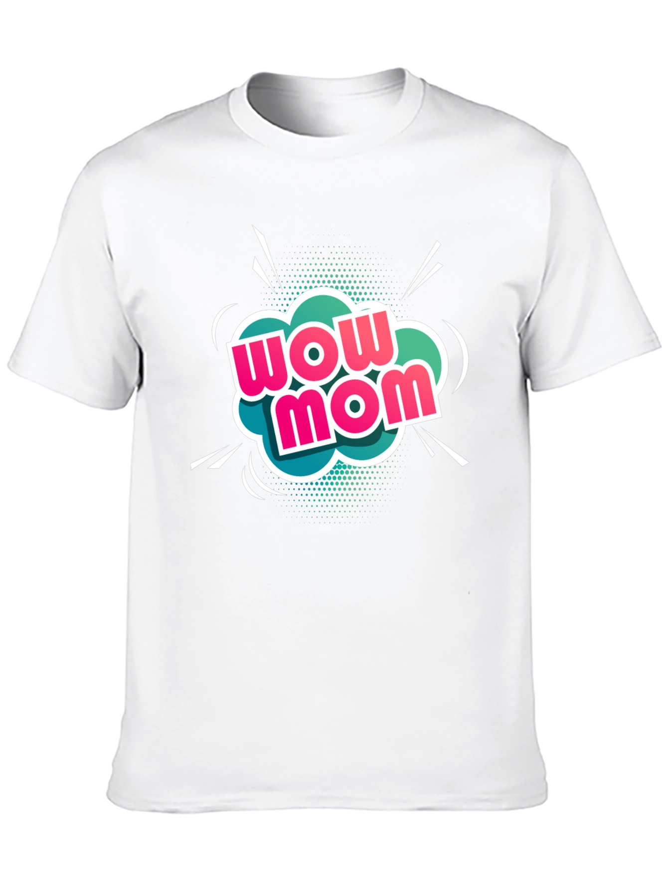 Wow Mom Black T-Shirt - Graphic Tee