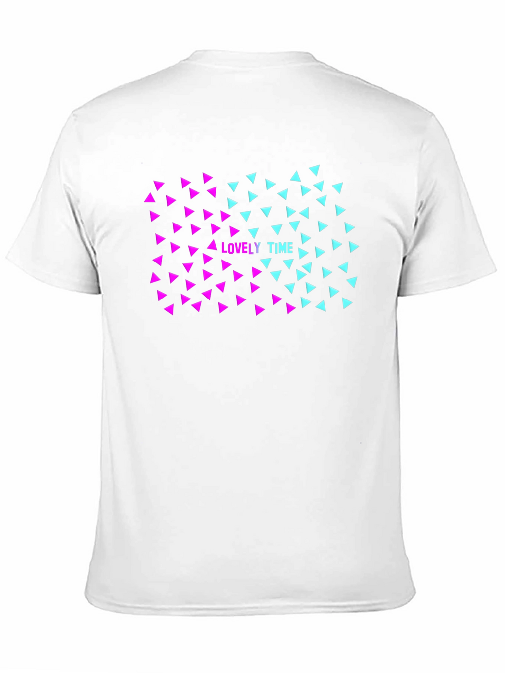 Lovely Time Triangle Graphic Black T-Shirt