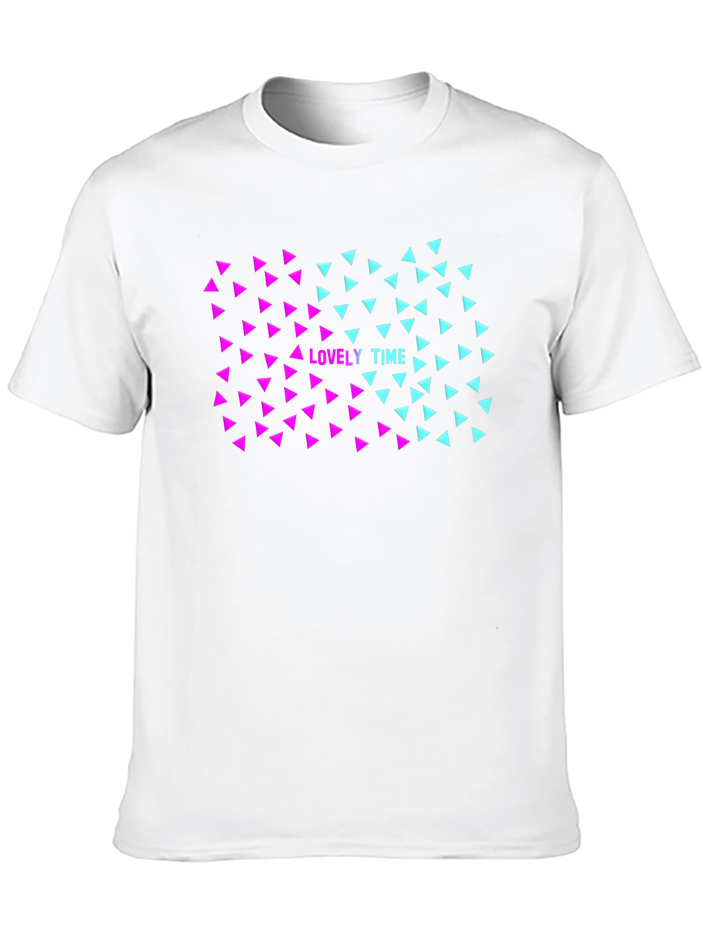 Lovely Time Triangle Graphic Black T-Shirt