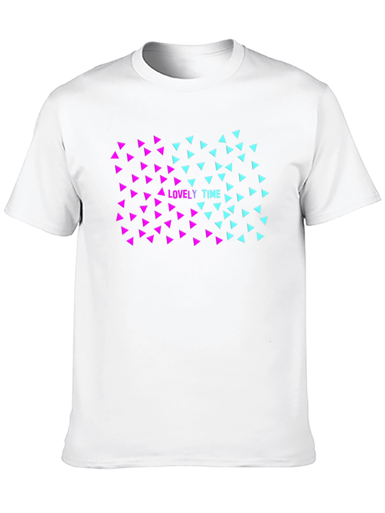 Lovely Time Triangle Graphic Black T-Shirt