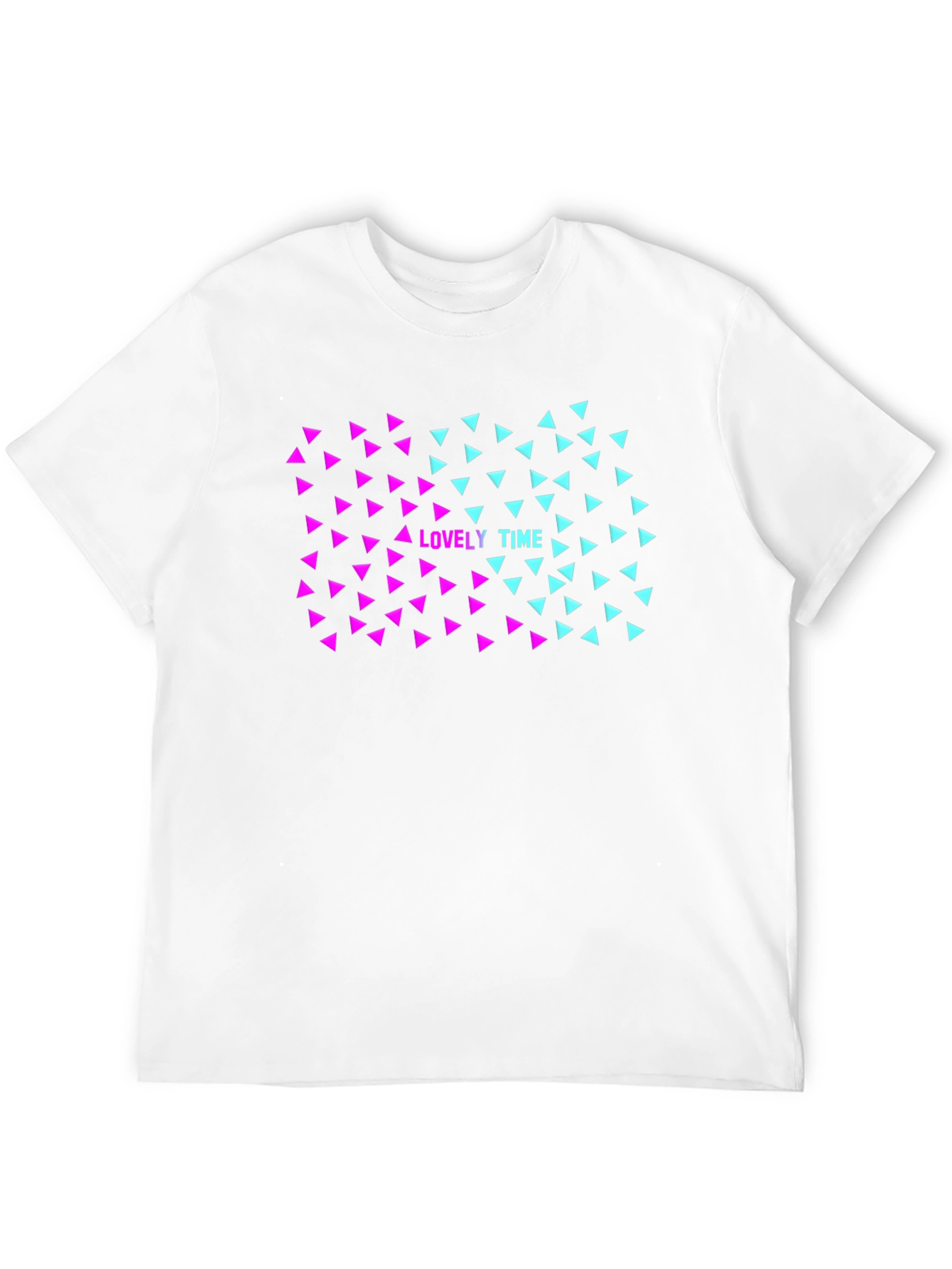 Lovely Time Triangle Graphic Black T-Shirt