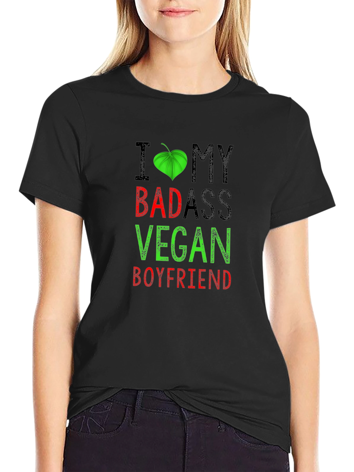 I Heart My Badass Vegan Boyfriend T-Shirt