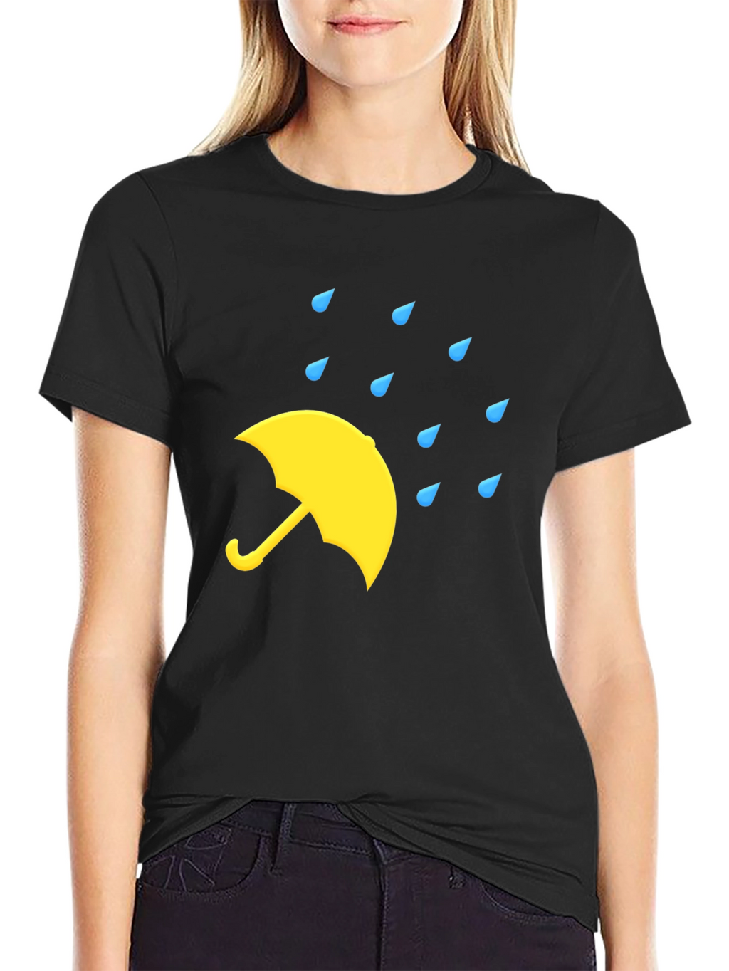 Rainy Day Umbrella Black T-Shirt