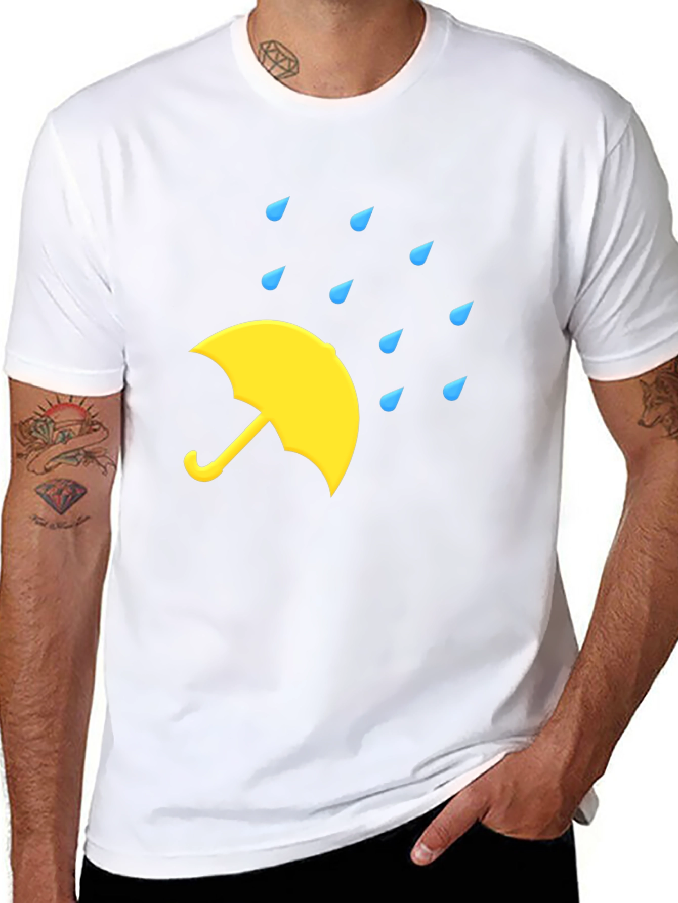 Rainy Day Umbrella Black T-Shirt
