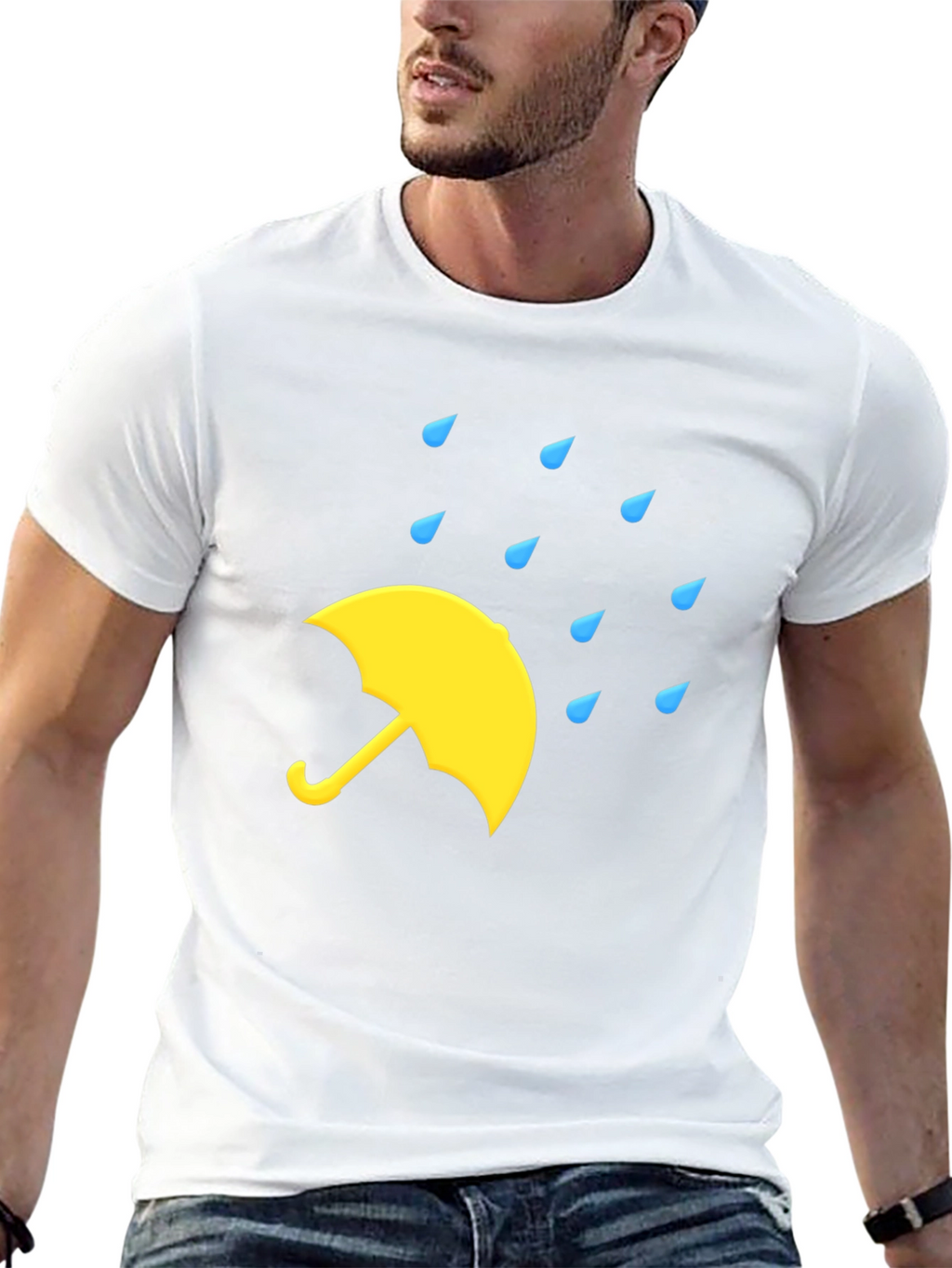 Rainy Day Umbrella Black T-Shirt
