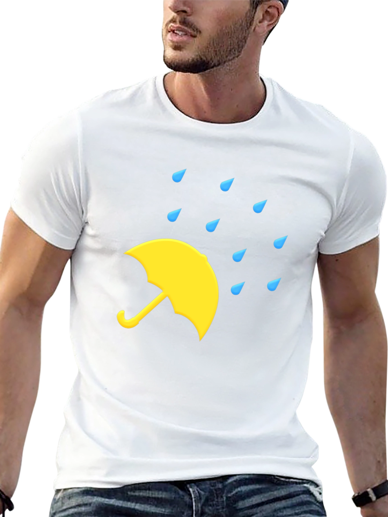 Rainy Day Umbrella Black T-Shirt