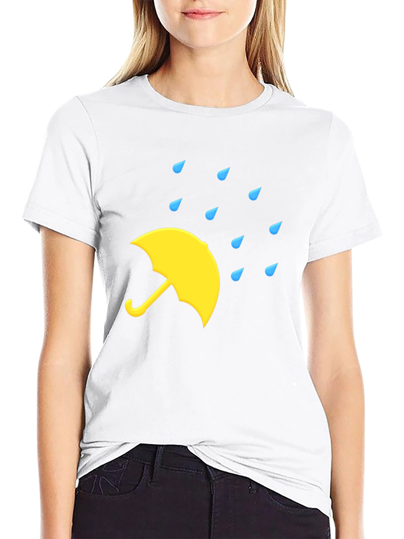 Rainy Day Umbrella Black T-Shirt