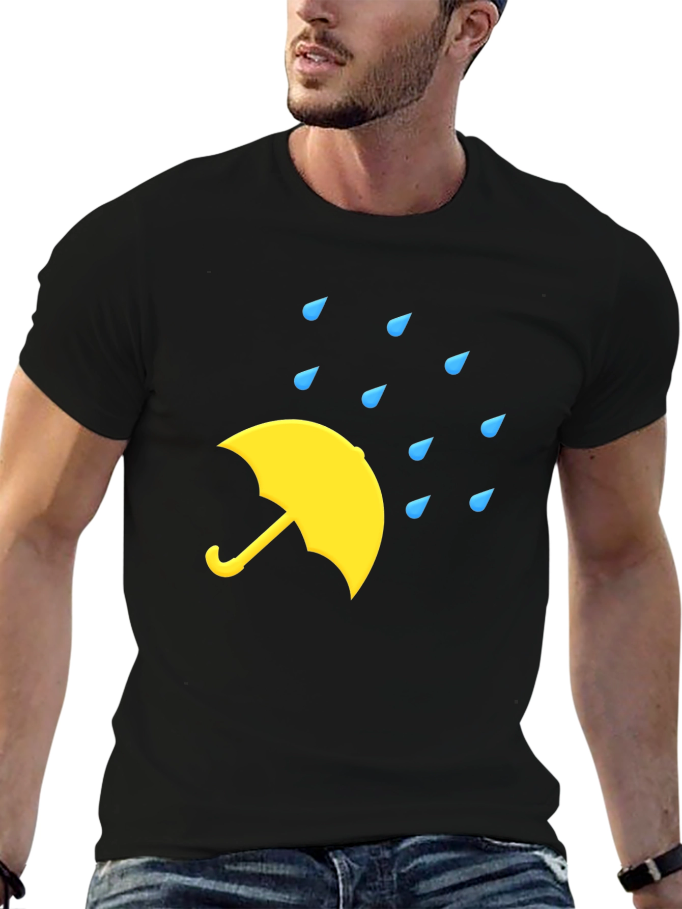 Rainy Day Umbrella Black T-Shirt