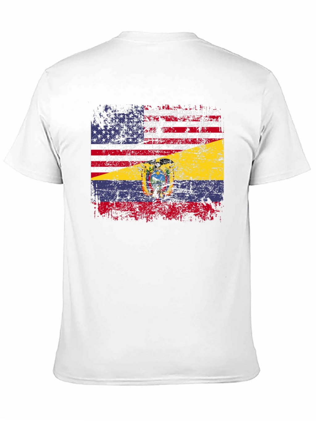 Distressed USA Ecuador Flag Graphic T-Shirt