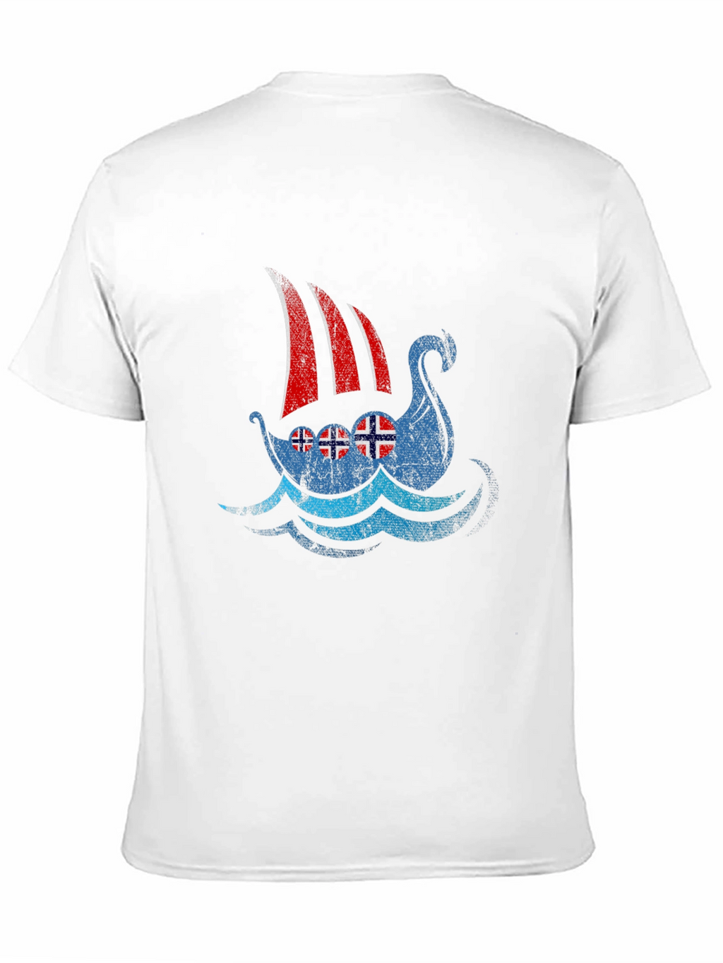 Viking Ship Norway Flag T-Shirt - Black