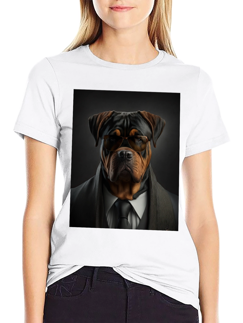 Dapper Dog Tee: Rottweiler in Suit