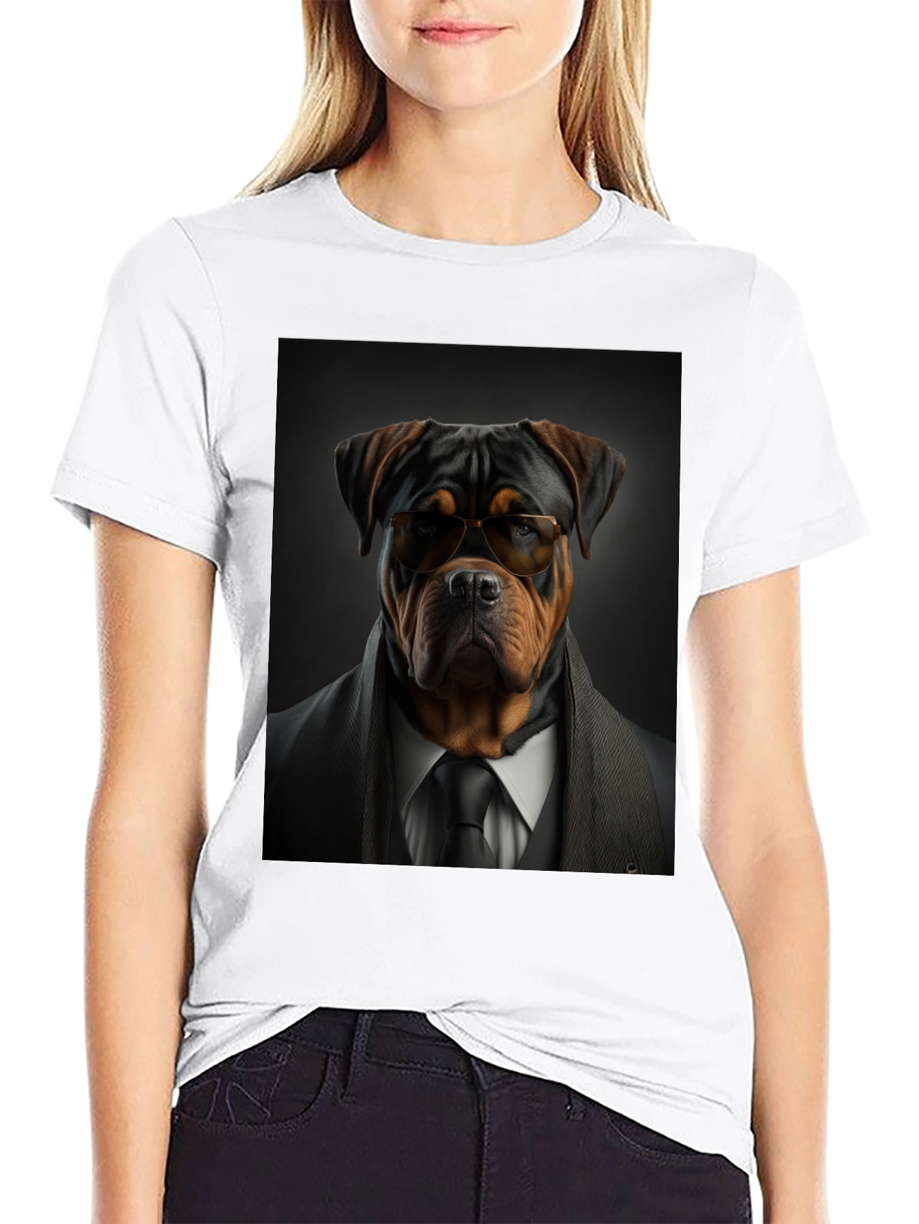 Dapper Dog Tee: Rottweiler in Suit