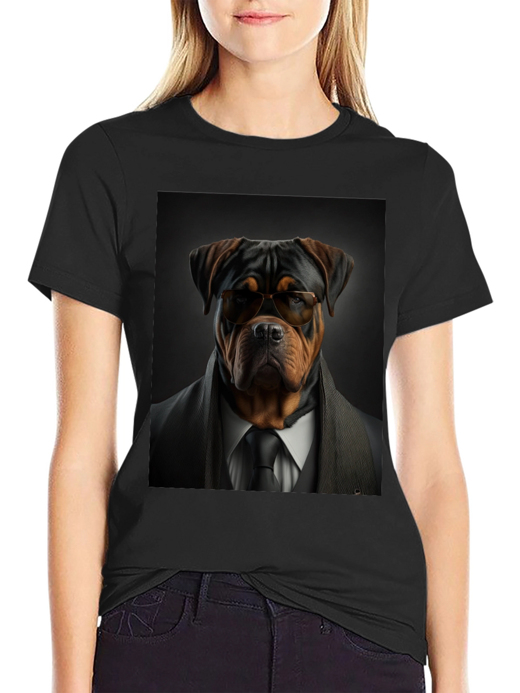 Dapper Dog Tee: Rottweiler in Suit