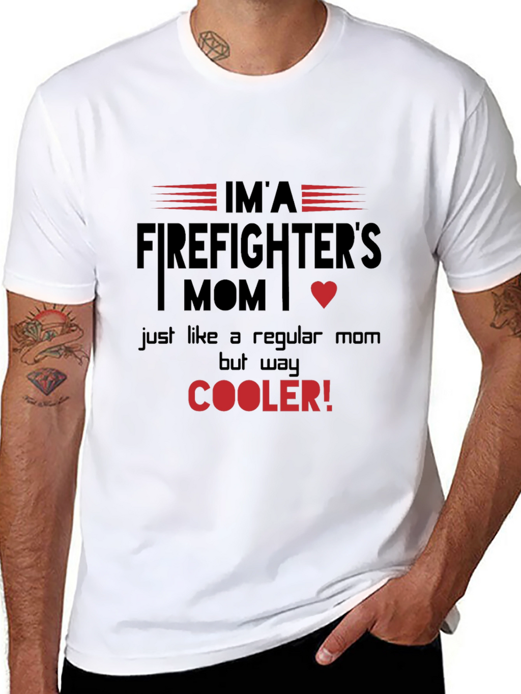Firefighters Mom T-Shirt - Cooler Than Regular Moms