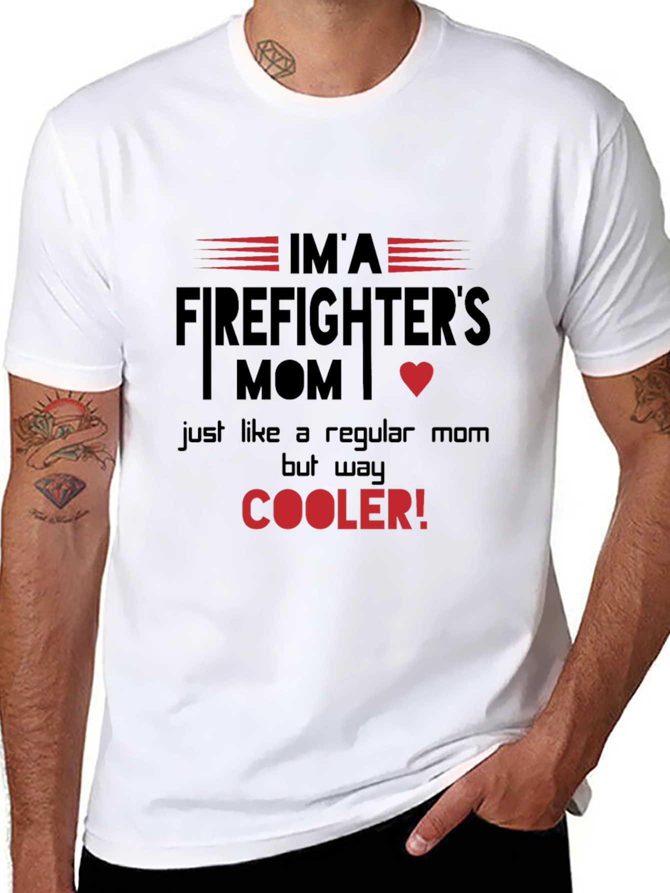 Firefighters Mom T-Shirt - Cooler Than Regular Moms