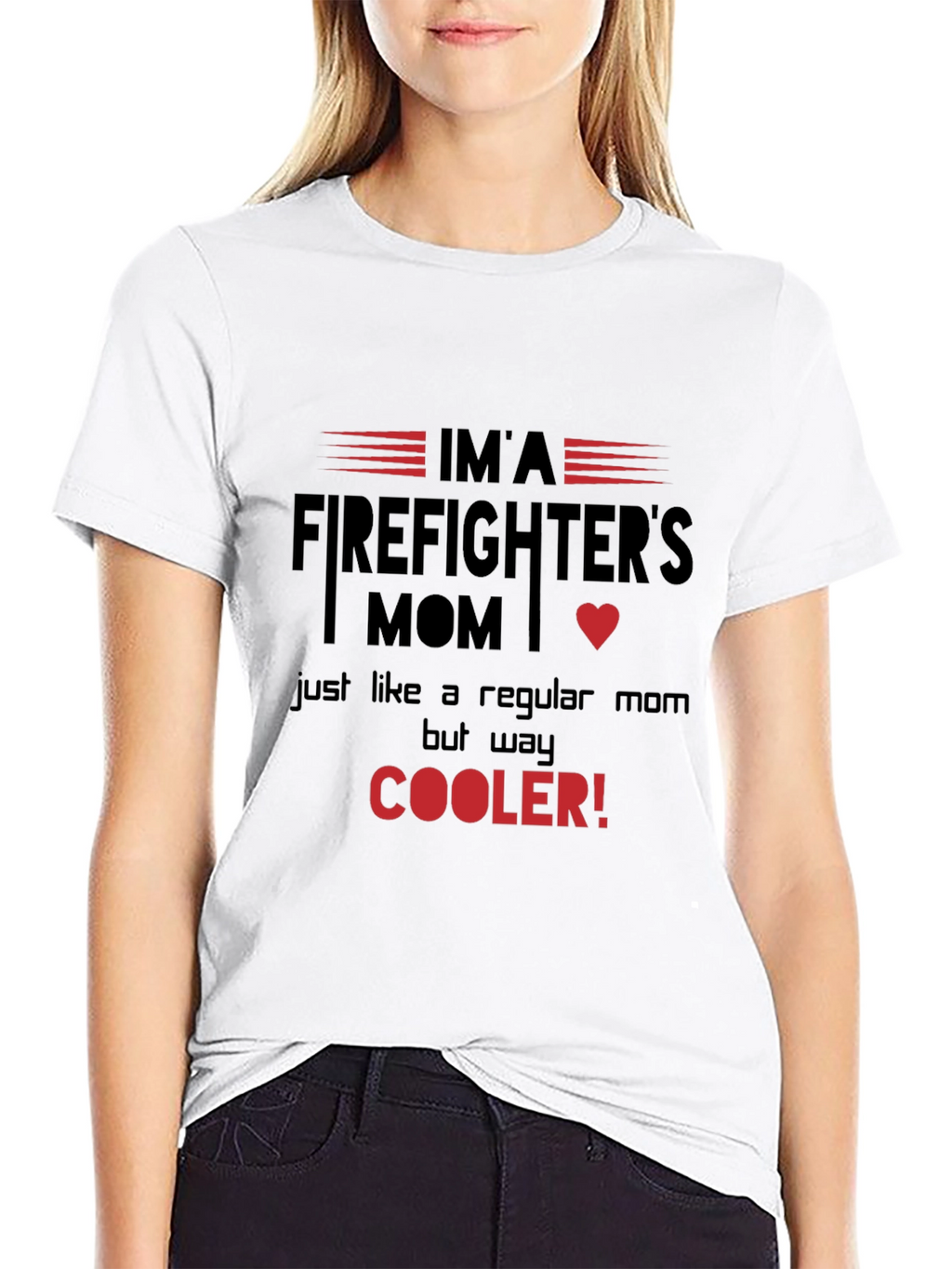 Firefighters Mom T-Shirt - Cooler Than Regular Moms
