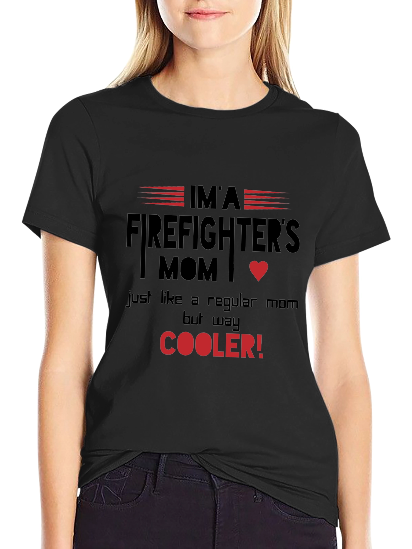 Firefighters Mom T-Shirt - Cooler Than Regular Moms