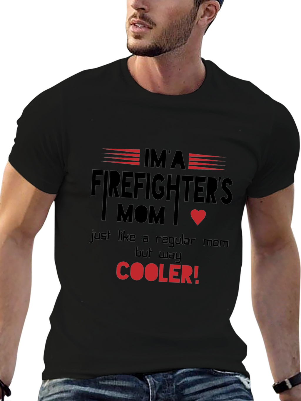 Firefighters Mom T-Shirt - Cooler Than Regular Moms