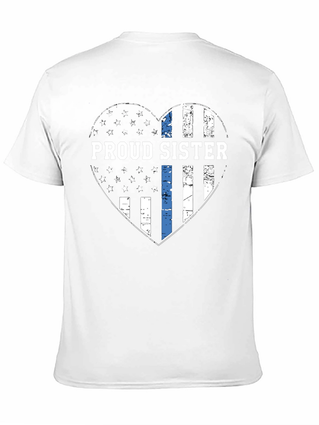 Proud Sister Thin Blue Line Heart T-Shirt