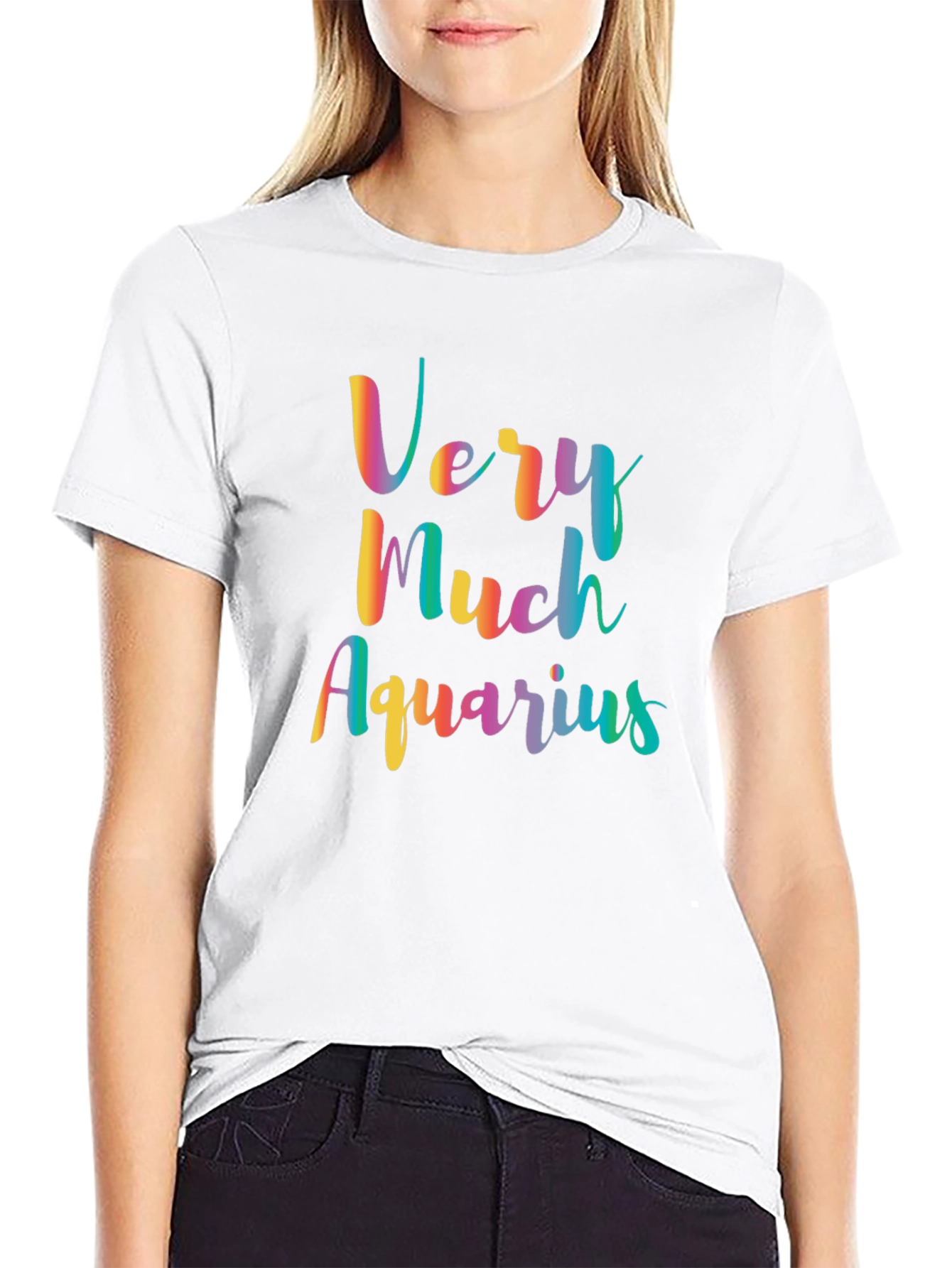Aquarius Zodiac Sign Colorful Graphic Tee