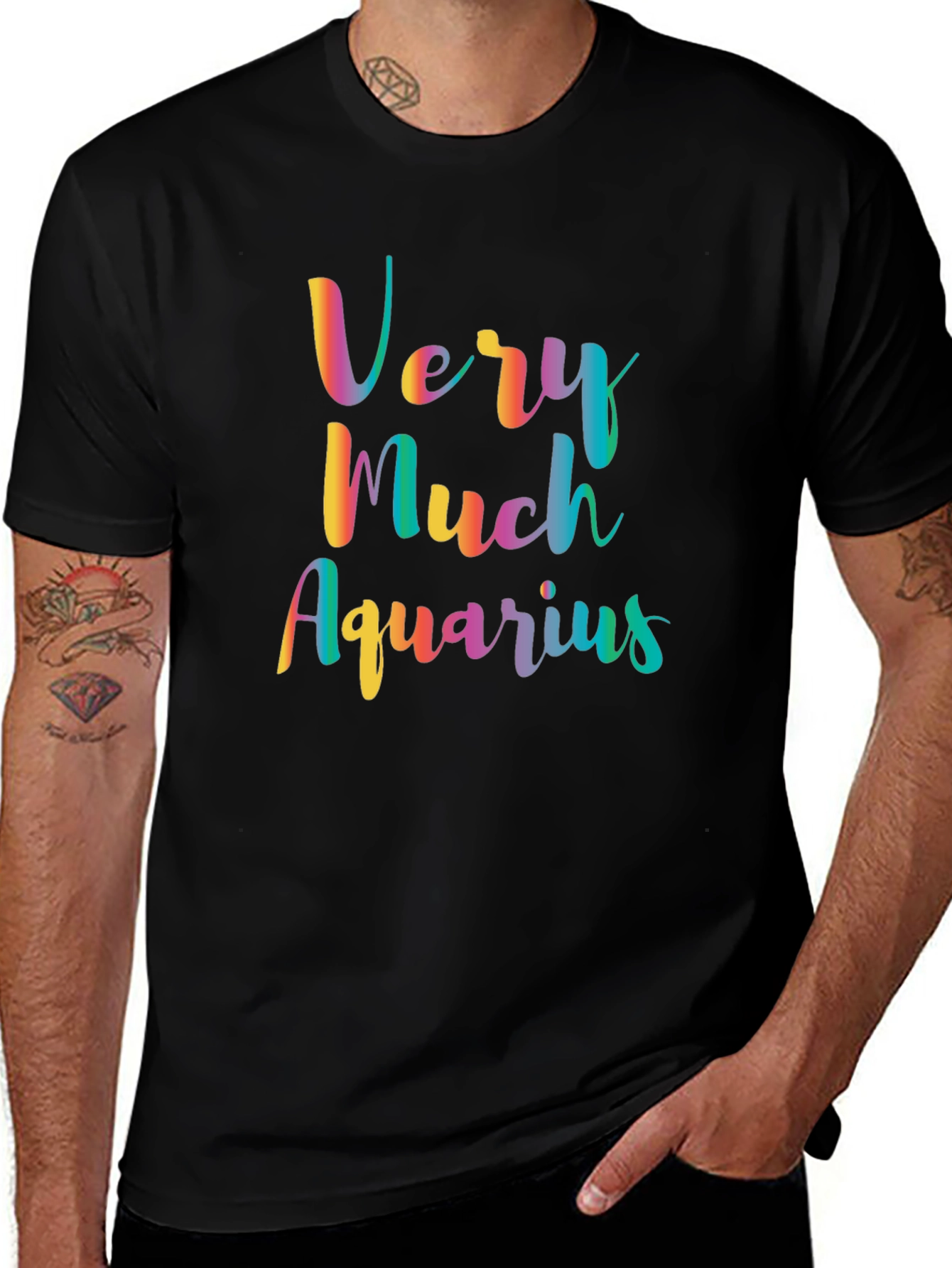 Aquarius Zodiac Sign Colorful Graphic Tee