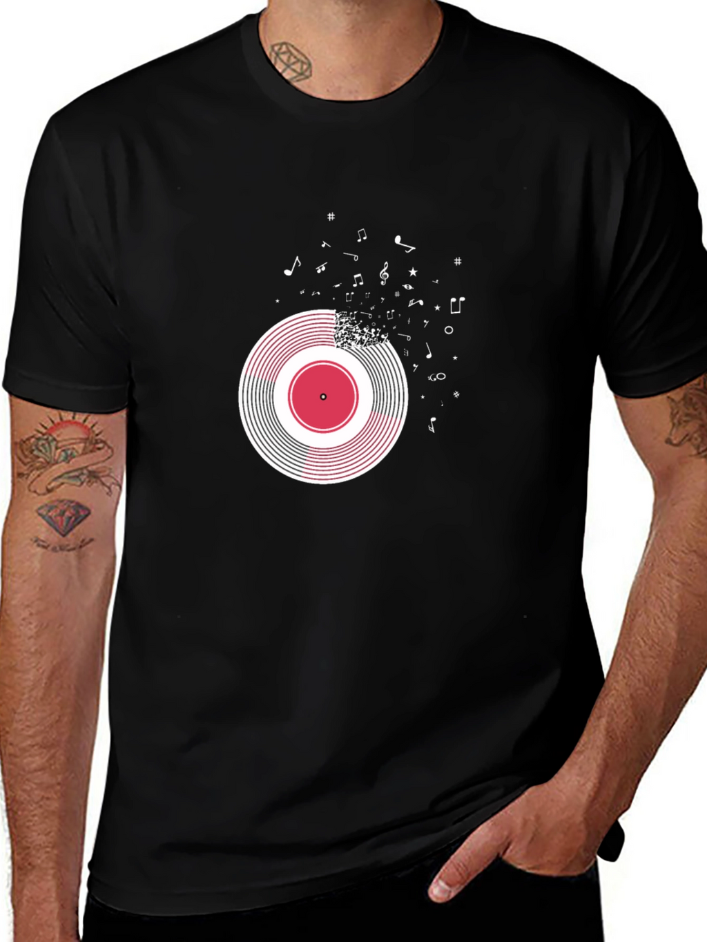 Vinyl Record Music Note Tee