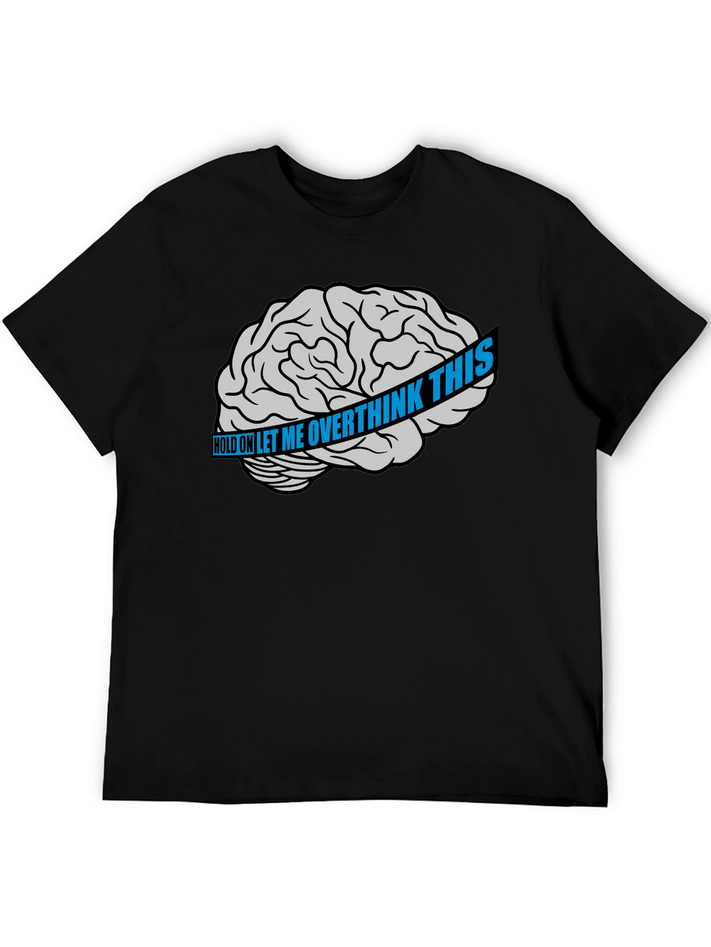 Overthink Brain Graphic T-Shirt - Black