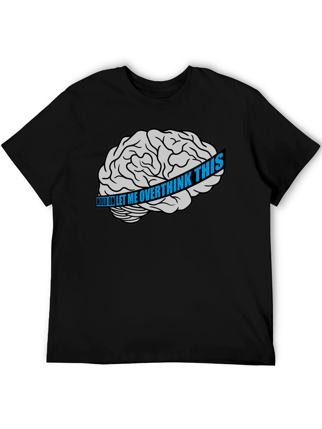 Overthink Brain Graphic T-Shirt - Black